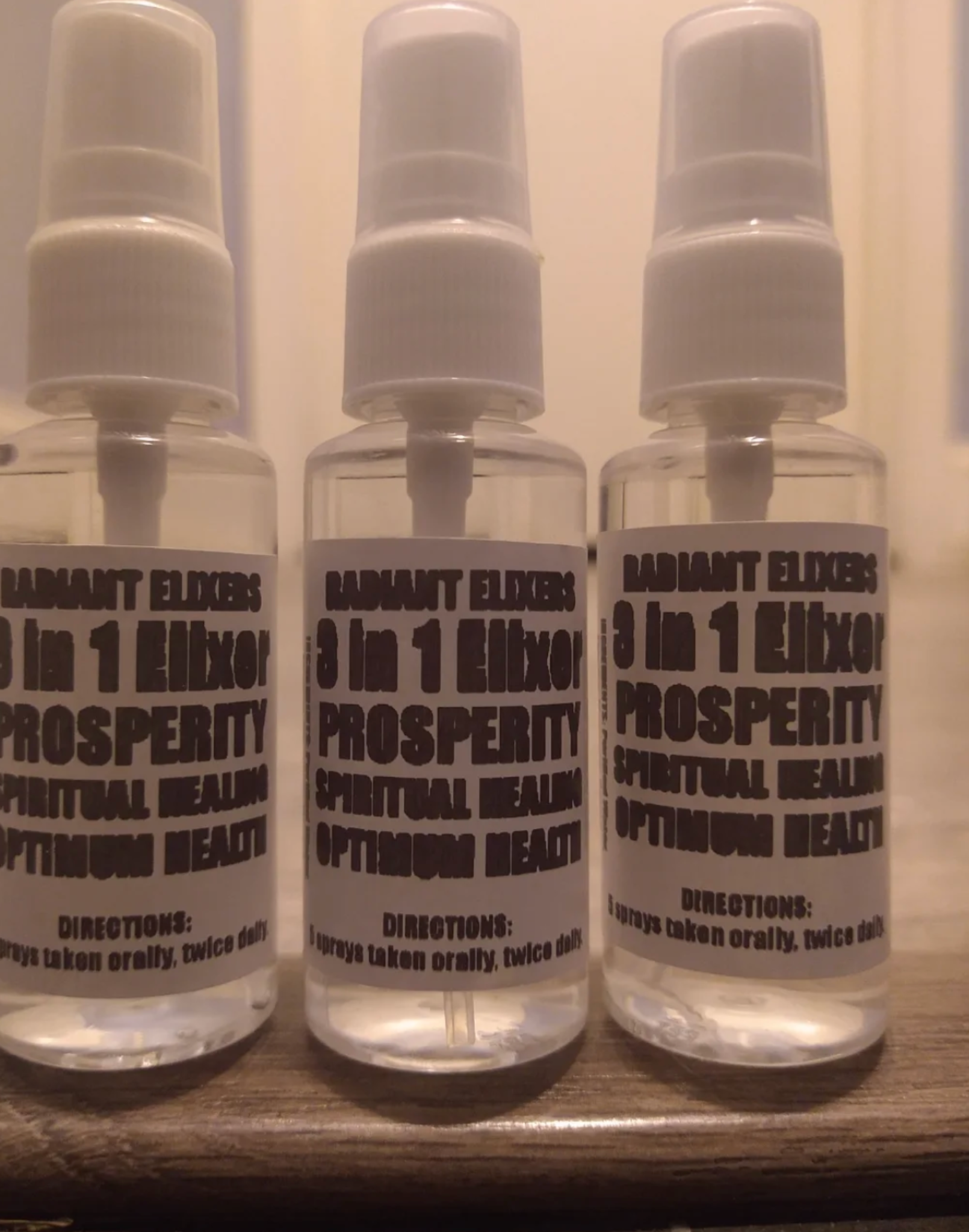 3 in 1 Elixers spray bottles